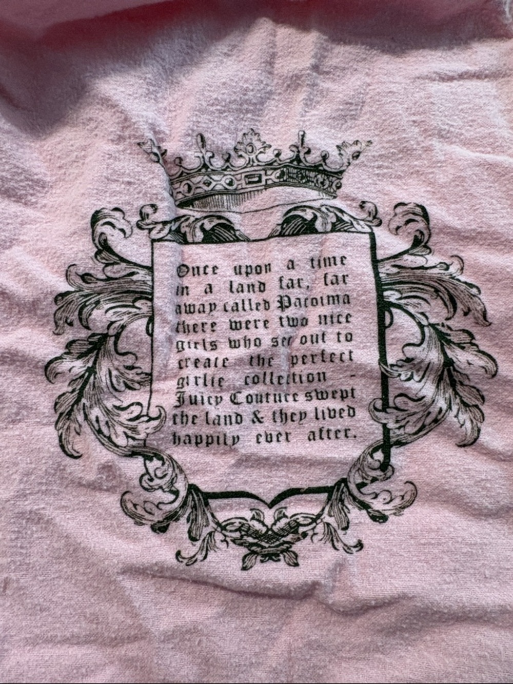Juicy Couture Pink Drawstring Travel Dust Bag with Crest Print - Picture 3 of 3